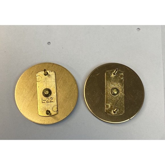 Vintage LOT 2 U.S. Army Military 1" Brass Pin L22 - Picture 5 of 6